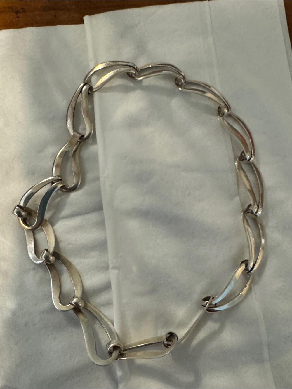 Contemporary Silver Link Necklace - Polished Chain
